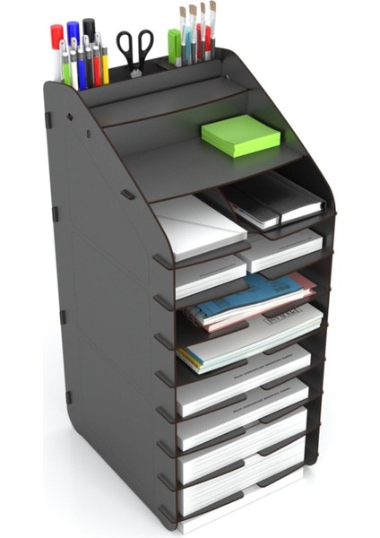 Luxury Design Otto Tower Masaüstü Organizer 10 Kat A4 Evrak Rafı 1 Adet
