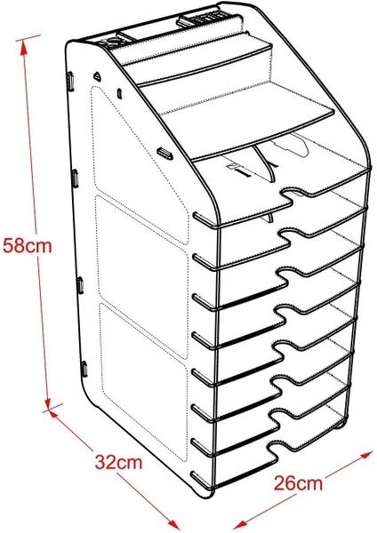 Luxury Design Otto Tower Masaüstü Organizer 10 Kat A4 Evrak Rafı 1 Adet