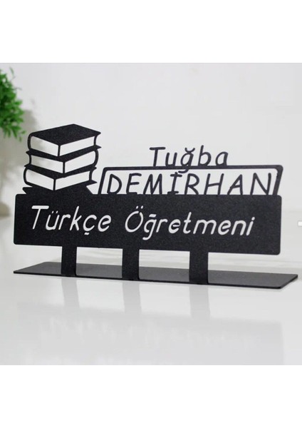 Luxury Öğretmen Masaüstü Isimlik - Kişiye Özel Metal Masa Isimliği - Hediye Ofis Isimlik 1 Adet