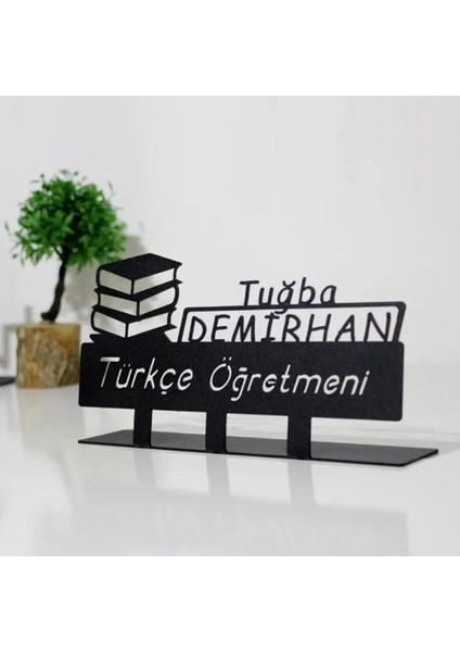 Luxury Öğretmen Masaüstü Isimlik - Kişiye Özel Metal Masa Isimliği - Hediye Ofis Isimlik 1 Adet