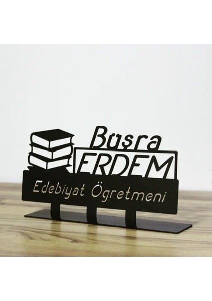Luxury Öğretmen Masaüstü Isimlik - Kişiye Özel Metal Masa Isimliği - Hediye Ofis Isimlik 1 Adet