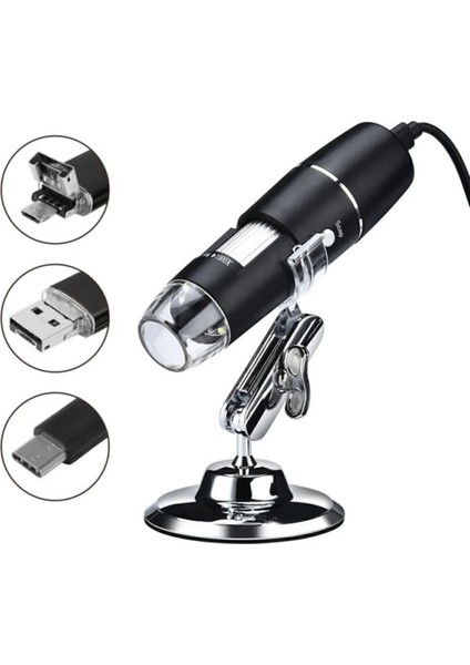 Luxury 1600X Zoom 2mp USB Dijital Mikroskop Ledli Kamera Saç Yaprak Bitki Kuyum Analizi 1 Adet