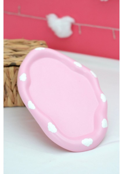 Luxury Bulutlu Pembe Organizer Tabak | Banyo Organizeri | Ofis Organizer Tepsi 1 Adet