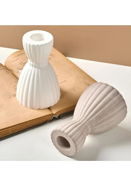 Luxury Dekoratif Prenses Mumluk & Şamdan, Pinterest Model, Iskandinav Mumluk, Bohem Mumluk Beton 1 Adet modelleri