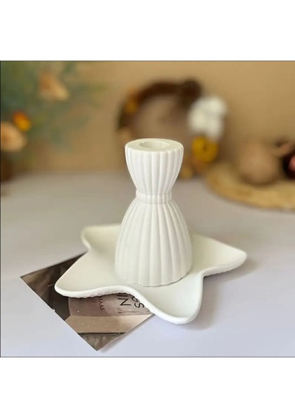Luxury Dekoratif Prenses Mumluk & Şamdan, Pinterest Model, Iskandinav Mumluk, Bohem Mumluk Beton 1 Adet fırsatları