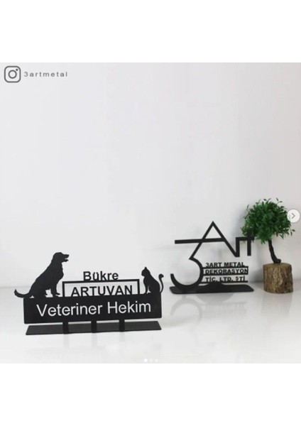 Luxury Veteriner Hekim Masaüstü Isimlik - Metal Masa Isimliği - Hediye Ofis Isimlik 1 Adet