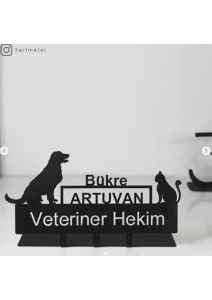 Luxury Veteriner Hekim Masaüstü Isimlik - Metal Masa Isimliği - Hediye Ofis Isimlik 1 Adet