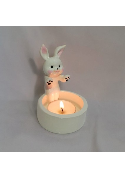 Luxury Dekoratif Ateş Başında Isınan Tavşan Tealight Mumluk Tealight 1 Adet fiyatları