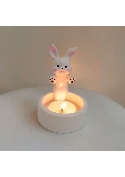 Luxury Dekoratif Ateş Başında Isınan Tavşan Tealight Mumluk Tealight 1 Adet fırsatları