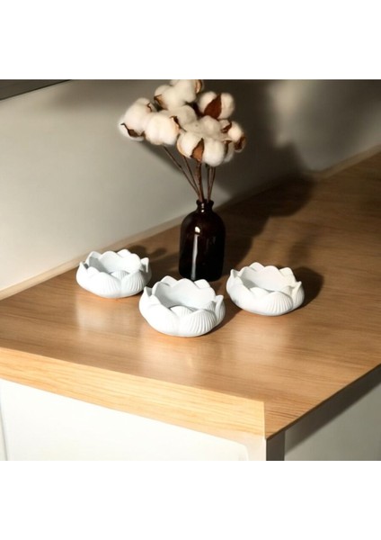 Luxury 3 Lü Beyaz Mumluk Seti 1 Adet
