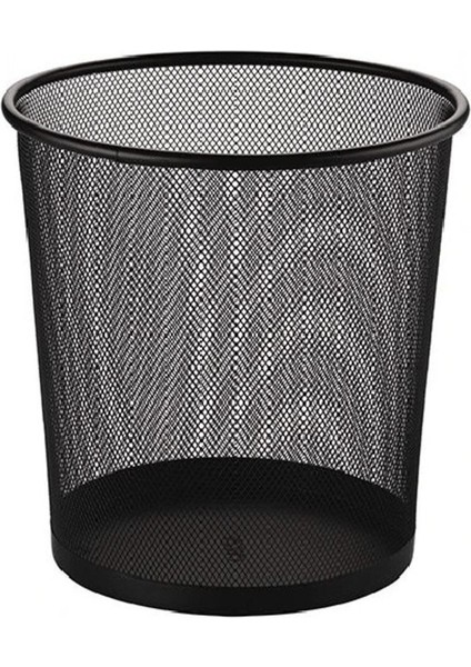 Luxury Set 2 Parça-Metal Evrak Rafı 3'lü Siyah-Çöp Kovası Metal Siyah 10 Litre Perfore 1 Adet