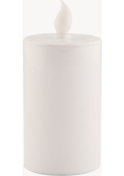 Luxury Pilli LED Silindir Mum 10 Cm, Baton Mum Beyaz Renk 1 Adet indirimleri