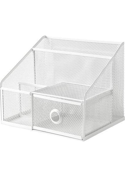 Luxury Metal Masaüstü Organizeri 25X20 cm Beyaz Renk Masaüstü Düzenleyicisi 1 Adet