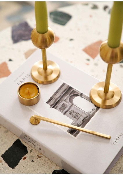 Luxury BRS0100 Brass Pirinç Mum Söndürücü & Tealight Set 1 Adet