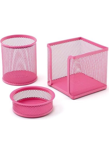 Luxury 1179 Metal Masa Seti 3 Parça - Pastel Pembe 1 Adet
