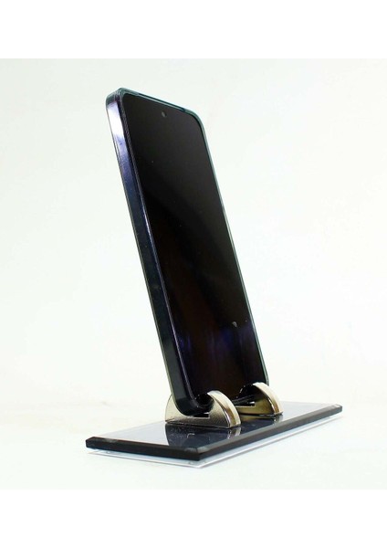 Luxury Masa Üstü Telefon Tutucu Stand Araç Telefon Tutucu Telefon Standı Cam Füme Krom Metal Ayak 1 Adet