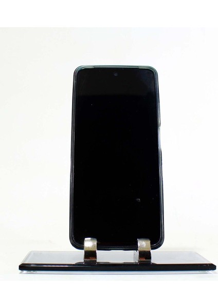 Luxury Masa Üstü Telefon Tutucu Stand Araç Telefon Tutucu Telefon Standı Cam Füme Krom Metal Ayak 1 Adet modelleri