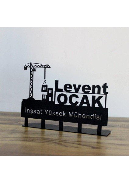 Luxury Inşaat Mühendisi Masaüstü Isimlik - Kişiye Özel Metal Masa Isimliği - Hediye Ofis Isimlik 1 Adet