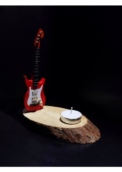 Luxury Minyatür Elektro Gitar Mumluk- El Yapımı *18CM Uzunluk/ Masaüstü Hediyelik 1 Adet