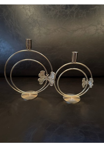 Luxury Mumluk Gümüş Renk 2’li 1 Adet