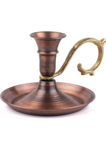 Luxury Bakır Mumluk El Şamdanı, Şınanay, Fırfırlı Mumluk 1 Adet