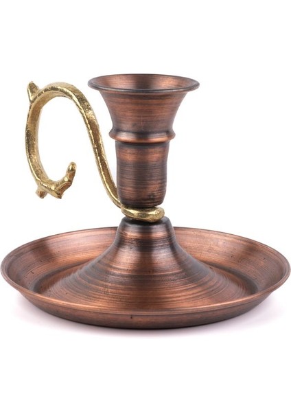 Luxury Bakır Mumluk El Şamdanı, Şınanay, Fırfırlı Mumluk 1 Adet