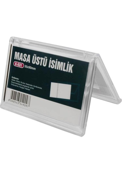 Luxury Masaüstü Isimlik-Reklam Standı 55X90 mm 1 Adet