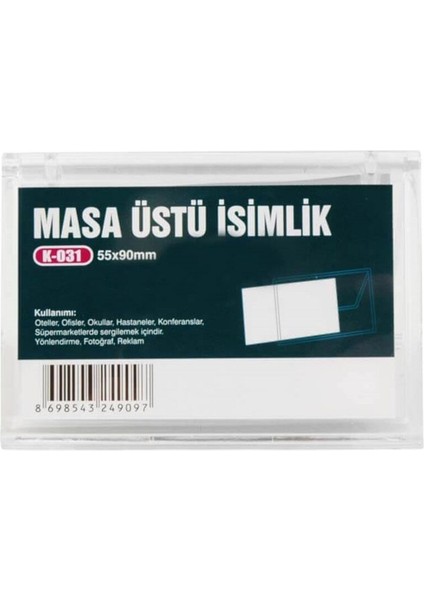 Luxury Masaüstü Isimlik-Reklam Standı 55X90 mm 1 Adet