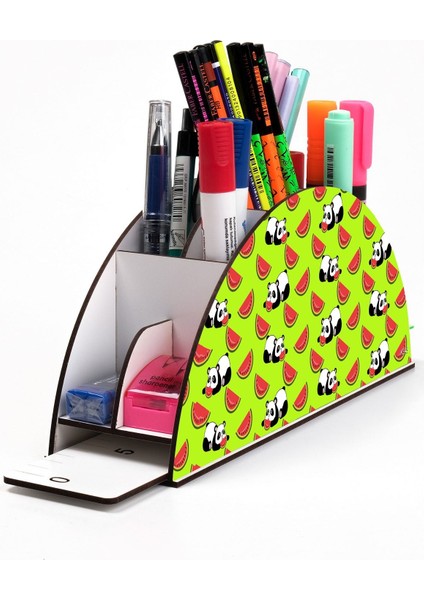 Luxury Ahşap Vip Mini Animals Gökkuşağı Cetvelli Masaüstü Kalemlik Organizer Montajlı Kutulu 1 Adet