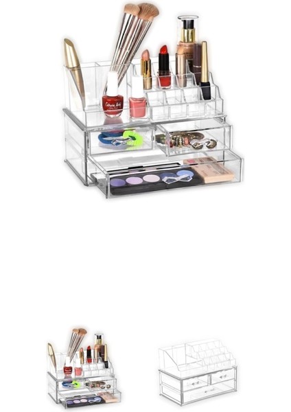 Luxury 3 Çekmeceli Makyaj Organizer Seti Makyaj Düzenleyeci 1 Adet