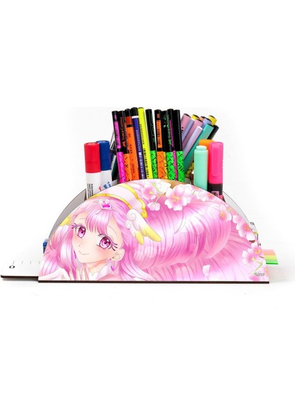 Luxury Ahşap Vip Anime Serisi Gökkuşağı Cetvelli Masaüstü Kalemlik Çocuklar Için Organizer Montajlı Kutulu 1 Adet fiyatları