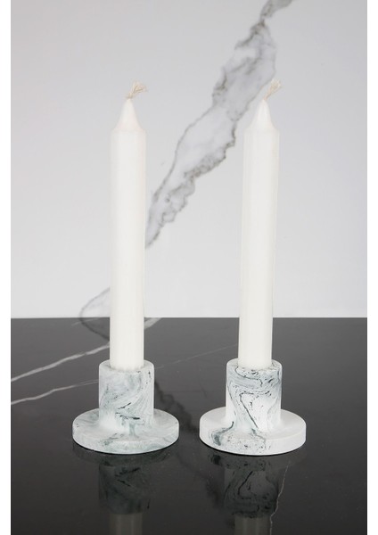 Luxury Şamdan Mumluk 2'li Beton El Yapımı Mumluk 1 Adet