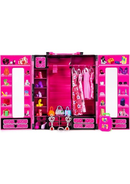Luxury Beauty Aksesuarlı Gardırop - Barbie Dolap - Barbie Giysi Dolabı - Barbie Gardırop - Gardrop 1 Adet fiyatları