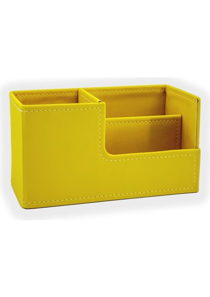 Luxury Beyoğlu Serisi Deri Organizer Kalemlik Pastel Sarı 11X20X9.5 cm 1 Adet fiyatları
