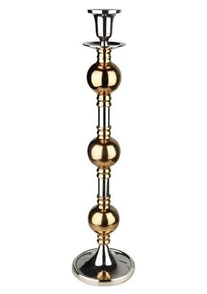 Luxury Gold Toplu Gümüş Şamdan 67 cm 1 Adet