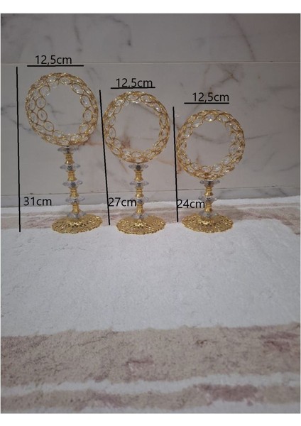 Luxury Topik 3'lü Şamdan 1 Adet