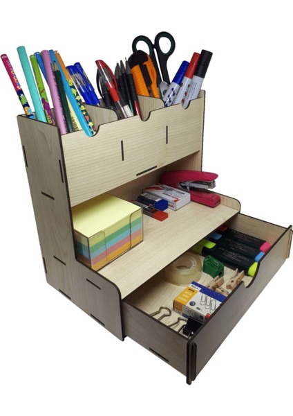Luxury Ahşap Masaüstü Kalemlik Organizer 039 1 Adet