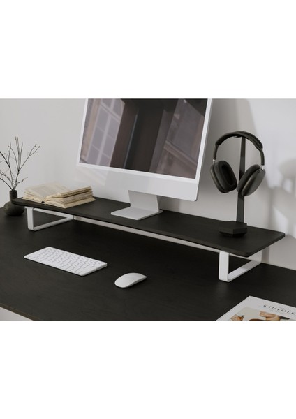 Luxury Doğal Ahşap Monitör Yükseltici Monitor Altlığı Monitör Sehpası Curve 1 Adet