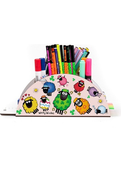 Luxury Ahşap Vip Mini Animals Gökkuşağı Cetvelli Masaüstü Kalemlik Organizer Montajlı Kutulu 1 Adet fiyatları