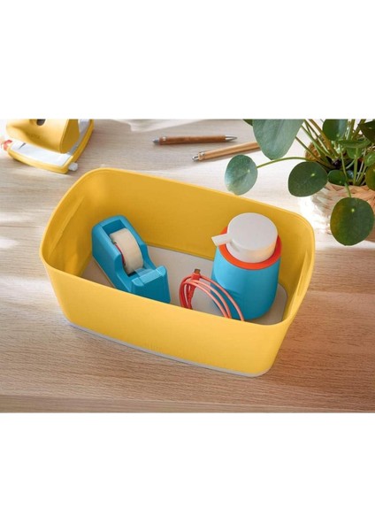 Luxury Mybox Cosy Small Ofis Düzenleyici Tepsili - Kapaklı Saklama Kabı - Sarı 1 Adet modelleri