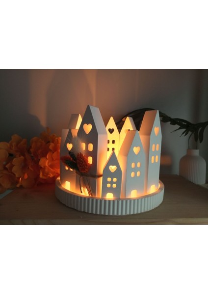 Luxury Dekoratif Mumluk Ev Set Dekorasyon Ev Hediyelik Şamdan Mum Candle Noel Yılbaşı Hediyesi 1 Adet