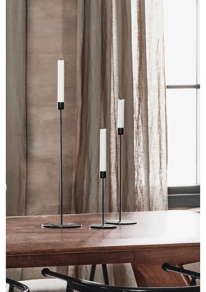 Luxury Living Smd-03 Siyah Paslanmaz 3 Parça (30-40-50CM) Dekoratif Şamdan Mumluk 1 Adet fiyatları