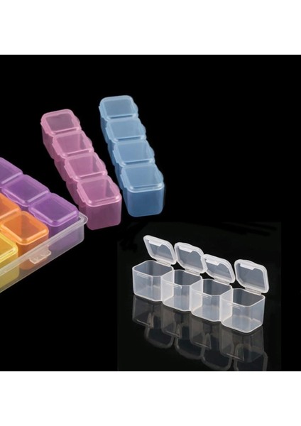 Luxury Renkli 28 Bölmeli Plastik Organizer Kutu Dikiş Kutusu Takı Kutusu Düzenleyici Kutu 1 Adet