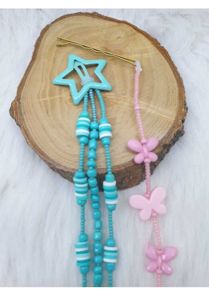 Luxury 2li Toka Seti-Çocuk Hediyesi-Süslü Toka-Saç Boncoğu-Saç Küpesi-Handmade 1 Adet