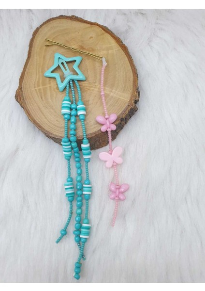 Luxury 2li Toka Seti-Çocuk Hediyesi-Süslü Toka-Saç Boncoğu-Saç Küpesi-Handmade 1 Adet