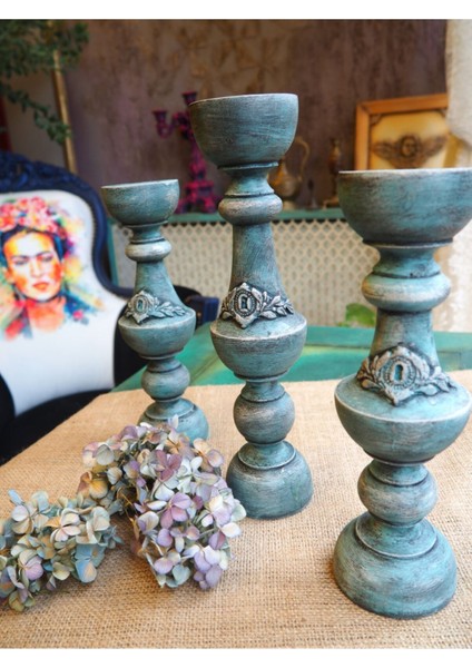Luxury Ahşap Şamdan 1 Adet