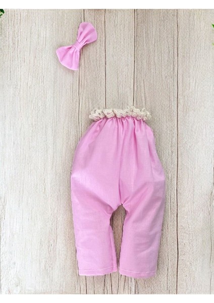 Luxury Uyku Arkadaşı & Oyun Arkadaşı Için Elbise + Fiyonk Toka Set - Pembe 1 Adet