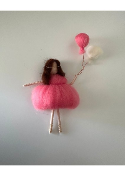 Luxury Balonlu Kız Bebek, Peri Bebek, Keçe Bebek, Peri Kızı, Melek Bebek 1 Adet
