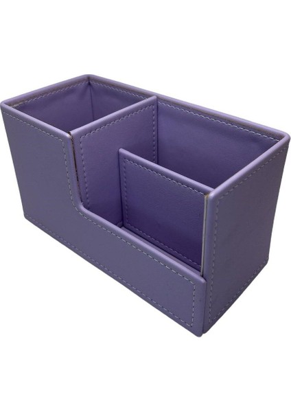 Luxury Masaüstü Deri Organizer Kalemlik (Beyoğlu Serisi) - Pastel Lila 1 Adet modelleri
