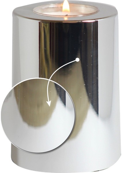 Luxury 3 Lü Silver Krom Parlak Yüzey Mumluk Dekoratif Tealight Set Mum Abs Plastik Gümüş 1 Adet